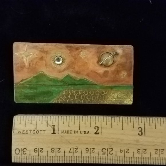Vintage Celestial-Landscape Brooch - Picture 3 of 3